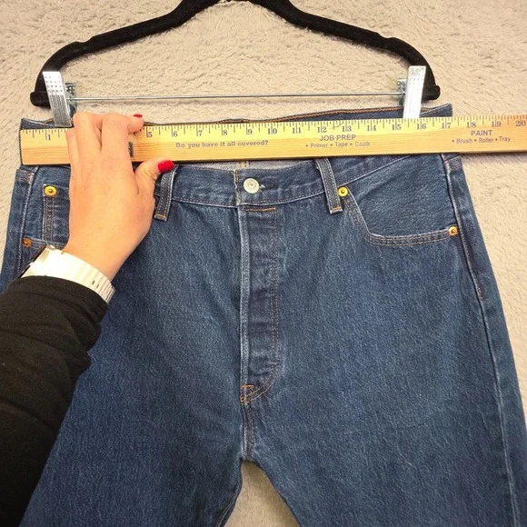 Levis 501 Jeans Mens 38x32 Blue Original Fit Button Fly Medium Wash Denim 35x29